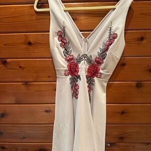 Elegant Floral Embroidered Dress